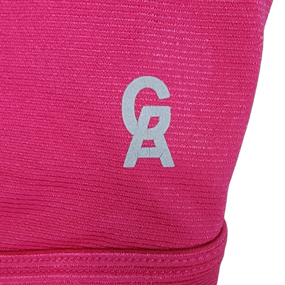 Good American Women s Shiny Double Strap Sports Bra Stretch Hot Pink Size 4 - Picture 5 of 9